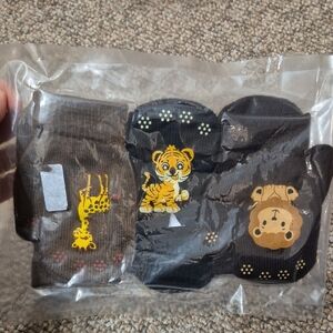 3 Pairs Of Kids Knitted Mittens 1-4T Jungle Theme New In Package